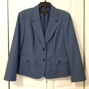 KASPER 14P Women's Blue Suit Jacket- Blazer